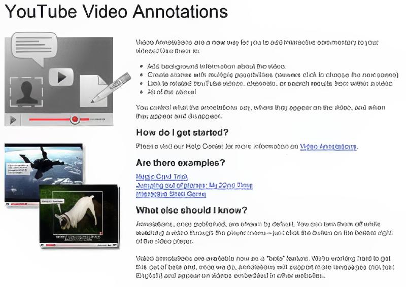 YouTube Annotations